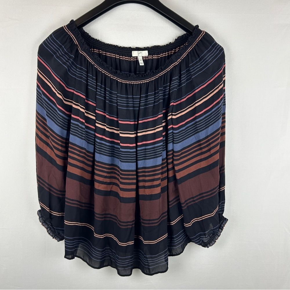 Joie silk stripped blouse top size M